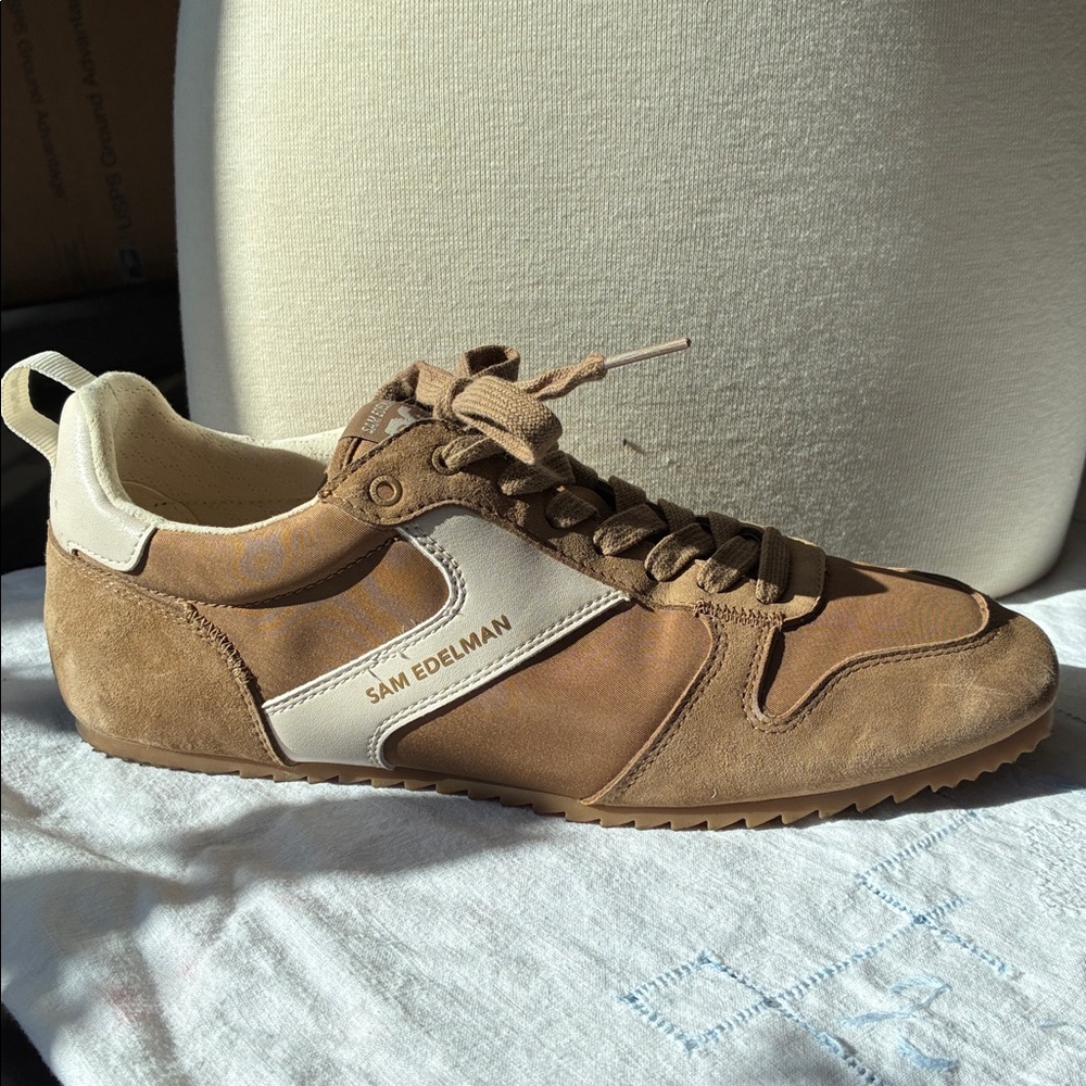 Sam Edelman Tan and White Women’s Sneakers